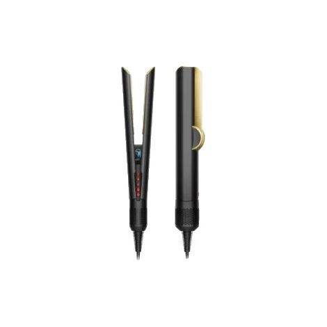 Plancha y secador de pelo, calentamiento rápido, diseño multifuncional, color negro.
