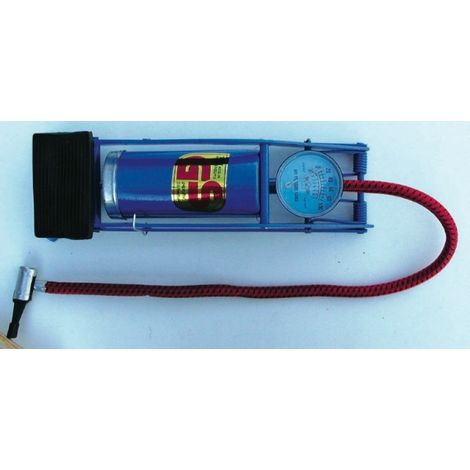 Einzelzylinder-Fußpumpe + Manometer OUTIFRANCE