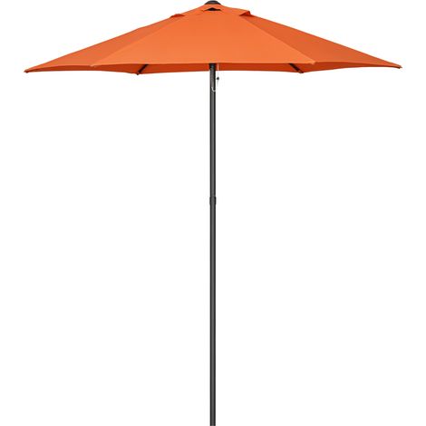 Sonnenschirm mit 196 cm Durchmesser, sechseckiger Balkonsonnenschirm für Strand, Balkon und Garten, orange