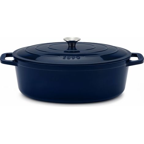 La Fonderie 1890 ALMA36 - Cocotte en fonte ovale 36cm bleu