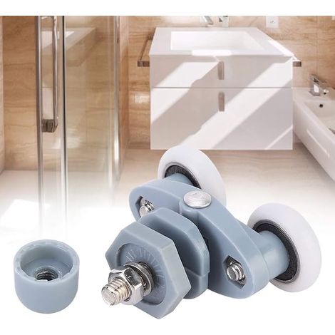 Rouleau Porte Coulissante, 8pcs En Plastique Coulissant Rouleau Douche Aurlane Salle De Bains Porte En Verre Oor Rouleaux Roulement Piste Roue (20mm) (1/5)