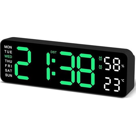 Grande orologio digitale da parete con schermo LED da 9 pollici,ideale per il soggiorno,visualizzazione 12/24 ore,orologio digitale silenzioso (1/5)