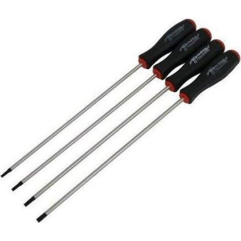 Lot de 4 tournevis Torx extra longs CT2899, tailles T15 T20 T25 T30, longueur 350 mm, argent résistant (1/3)