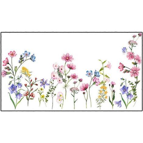 Set dekorative Blumen-Wandaufkleber, Aufkleber für das Wohnzimmer – 50,00 x 35,00 x 0,10 cm (1/4)