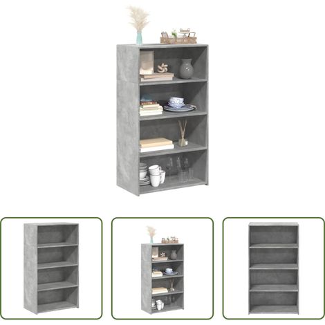 Rangement bois d'ingénierie -  Buffet haut gris béton 70x41x124 cm bois d'ingénierie (1/5)