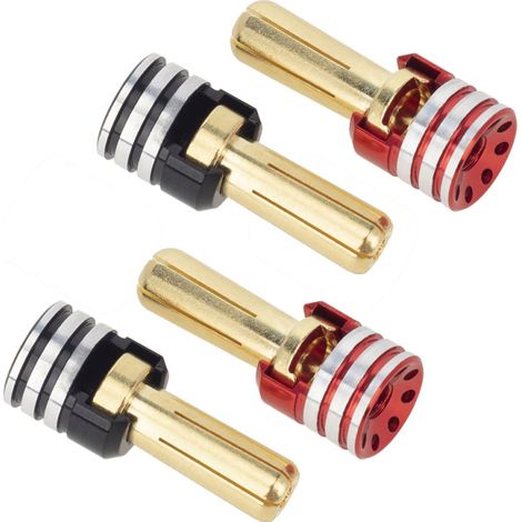 Lot de 4 connecteurs dissipateurs thermiques pour batterie avec embouts en laiton de 3,5 mm pour camion tout-terrain télécommandé modifié à l'échelle 1/10 (1/5)