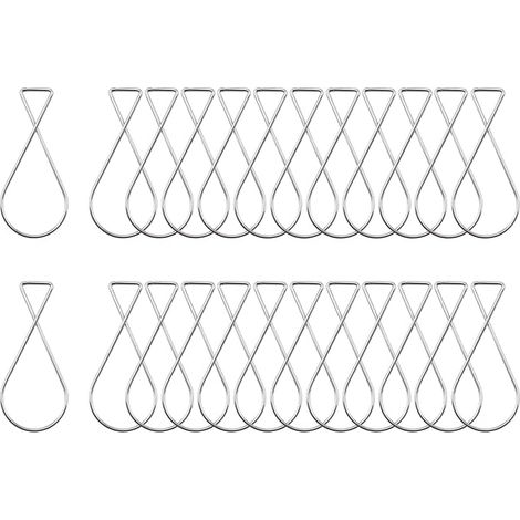 Lot de 100 crochets de plafond en acier à ressort en forme de 8 - pour plafond suspendu, plafond en treillis, faux-plafond - convient pour Noël, bureau, décoration d'intérieur (1/5)