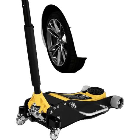 Cric hydraulique, capacité de 2,5 tonnes, plage de levage de 9,5 à 47,5 cm, levée rapide à double piston, construction en acier aluminium, design compact (1/5)