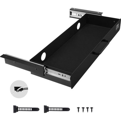 Tiroir Coulissant sous Bureau, 635x232x75 mm, Tiroir Organisateur de Rangement de Bureau Caché, Capacité de Charge 5 kg, Espace Économisé pour Maison sous Table, Poste de Travail Assis-debout (1/5)