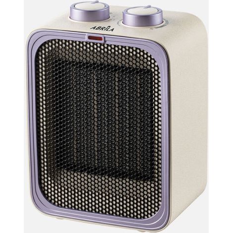 Fabrilamp Termoventilador Cerámico PTC JAYA 2000W Beis/Lila – 3 Funciones, 2 Potencias, Termostato, Triple Seguridad, Estilo Vintage – 20x15x10 cm
