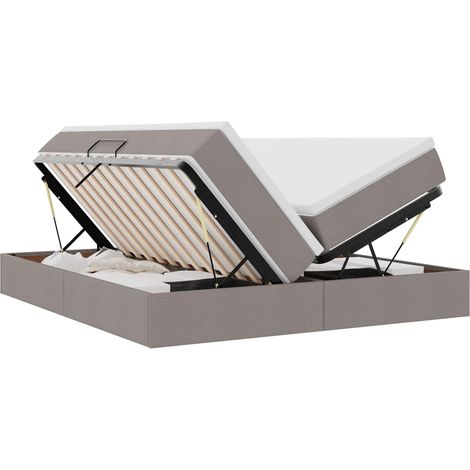 Maison Exclusive - Lit avec rangement et matelas Taupe 180 x 200 cm Polyester