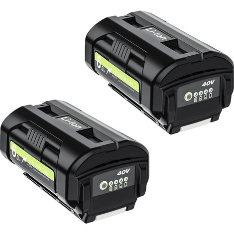 Batterie de remplacement, capacité 6000mAh, sortie 40V, compatible avec Ryobi, 2Pcs Batterie (1/2)