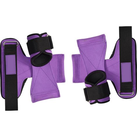 Gants de musculation avec support de poignet pour hommes et femmes, protection pleine paume pour fitness, entraînement, tractions, violet. (1/5)