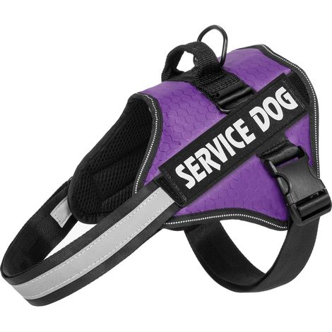 Pettorina per cani, modello a gilet, materiale resistente, taglia M-D, viola. (1/2)