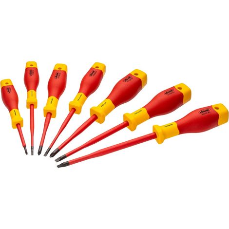 VIGOR Schraubendreher Satz, EV, Kreuzschlitz Profil PH, Schlitz Profil, 7-tlg., PH0 - PH2, 0,5 x 3,0 - 1,2 x 6,5, Anzahl Werkzeuge: 7 (1/3)