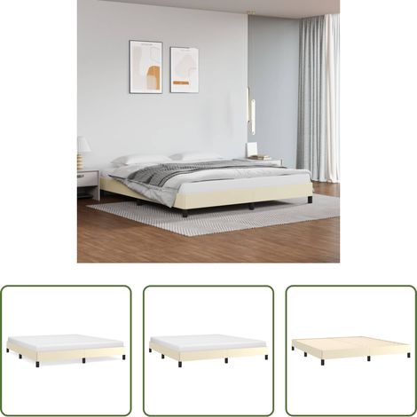 Sommeil -  Cadre de lit Crème 160x200 cm Similicuir (1/5)