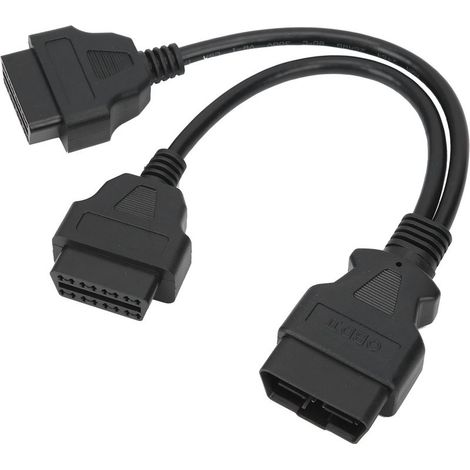 Câble OBD2 à 16 broches, séparateur d'extension 1 à 2, adaptateur de connecteur de Diagnostic de voiture, longueur de 11,8 pouces (1/5)