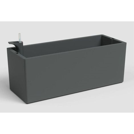 Jardiniere percée RIMINI - Plastique - Gris anthracite - Rectangulaire - 20 x 51 x H 20 cm - ARTEVASI (1/5)
