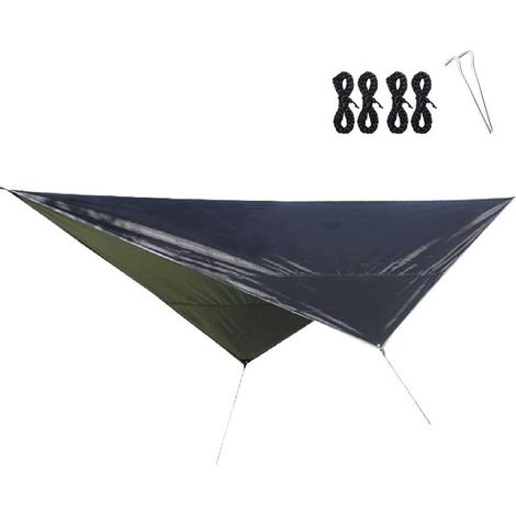 Bâche Anti-Pluie, Camping Bâche,Camping Tarp,Rain Tarp,Anti UV Contre la Pluie,Ripstop, Noir, 320x250cm (1/2)