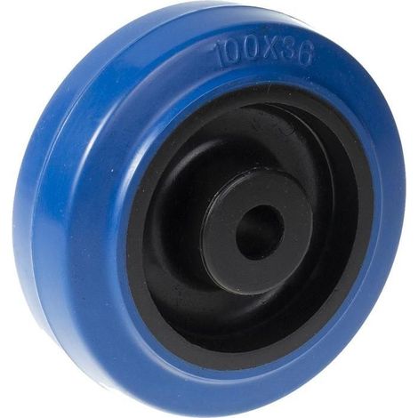 Wheel - 100 mm - Blue rubber - Nylon center - Load 150 kg