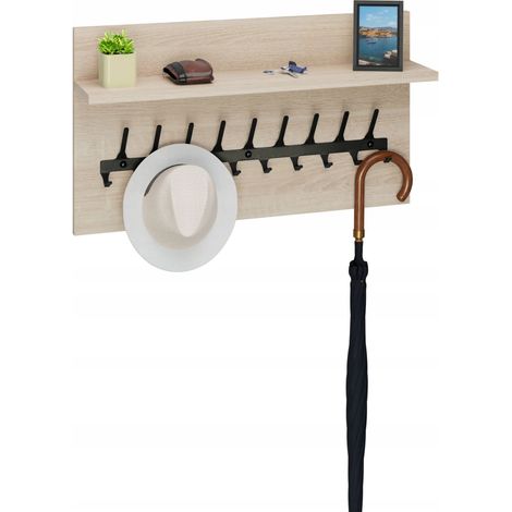 Kleiderständer Loft 70 cm – Schwarz + Sonoma-Eiche, massiv und stilvoll (1/5)