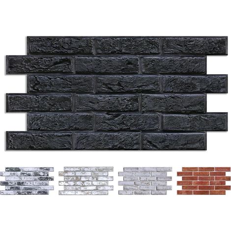 Panneaux Muraux 3D Adhesif Brique, 12 Pièces, Dalle PVC Adhesive Murale, Papier Peint 3D, Revêtement Mural 3D, 58 x 30 CM, Pour Salon, Chambre, Cuisine et Décoration Intérieure (1/5)