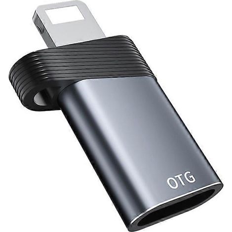 Adaptateur OTG portable mini-convertisseur Lightning mâle vers USB-C femelle ADS-616B (1/4)