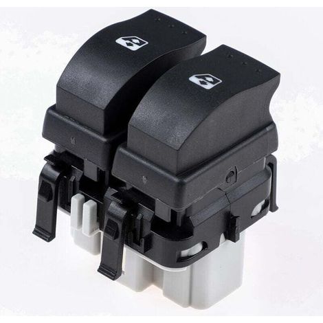 Bouton leve vitre compatible pour Clio 2, Espace 4, Laguna 2, Megane 2, Scenic 2, Grand Scenic 2, Trafic 2, Velsatis, Primastar, Vivaro A (1998-2014) interrupteur lève-vitre avant gauc (1/4)