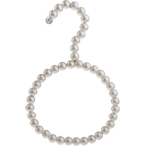 Cintre à foulards en plastique avec nœud en perles de 12 cm, cintre pour chaussettes et bas en soie, porte-serviettes-White without Bowknot (1/5)