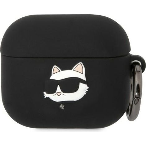 Karl Lagerfeld KLA3RUNCHK AirPods 3 Hülle schwarz/schwarz Silikon Choupette Kopf 3D (1/2)