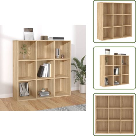 Bücherregal Sonoma-Eiche 98x29x97,5 cm Holzwerkstoff - Buche Regal - Holzkasten - Bücherständer - Wohnraumorganisation - Aufbewahrungssystem