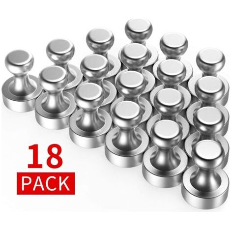 QORVA-Aimants en néodyme N52 – Lot de 18 pièces 12 x 16 mm – Force adhésive jusqu'à 20 feuilles A4 – Revêtement nickel-cuivre-nickel (1/5)
