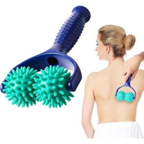 Rouleau de massage manuel en silicone avec poignée, appareil de massage d'acupression, balle hérisson, massage des pieds pour les pieds, bras, corps, cou et jambes, pour soulager la douleur (1/5)