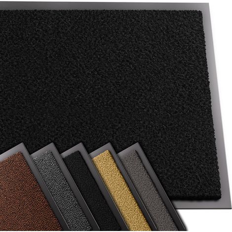 Tapis de Porte Paillasson d'Entree Interieur et Extérieur Tapis Antidérapant et Anti-Poussière Tapis d’entrée Imperméable Lavable 60x90cm Noir (1/5)