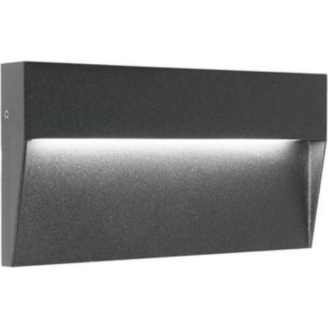 Lámpara de pared redonda de aluminio fundido con difusor satinado - 6W, 777 lúmenes grafito (1/4)