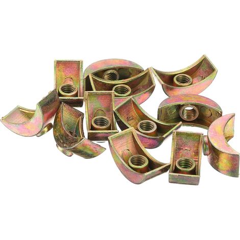 12pcs M6 Connecteur d'Écrou en Demi Lune, Zinc Alliage Externe Filetage Verrouillage Rondelle, Espacement Connecteur Matériel Raccords, Bronze (1/5)