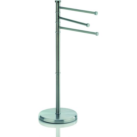 Kela portasciugamani Verticale 85,5 cm, Girevole, portasciugamani con 3 portasciugamani, Swing, Acciaio Inox Satinato (1/4)
