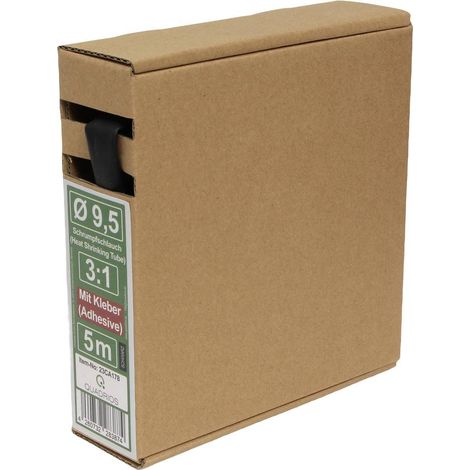 Quadrios 23CA178 Termoretraibile con colla Nero 9.5 mm Restringimento:3:1 5 m (1/5)