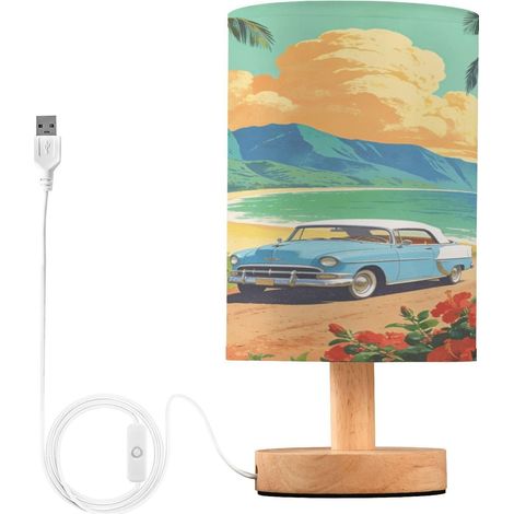 Rétro Américain Voyage Affiche Chambre Lampes Table de Nuit (1/5)