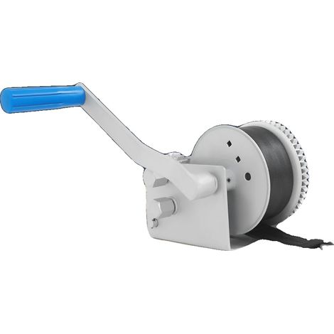 Handwinde, 1500 kg Zugkraft, 3 Übersetzungsverhältnisse, 7,5 m Seillänge, Verriegelungsmechanismus, hochwertiges Gurtband (1/5)
