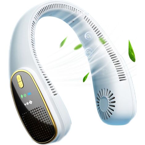 Ventilateur de cou sans pales, rechargeable USB, portable et silencieux pour sport, bureau et voyage. (1/5)