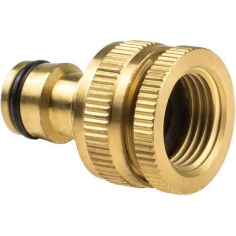 Raccord - Laiton - G1/2" et G3/4" - Pression Max 6 Bar - Pour Robinet Jardin - 1 Pièce (1/2)