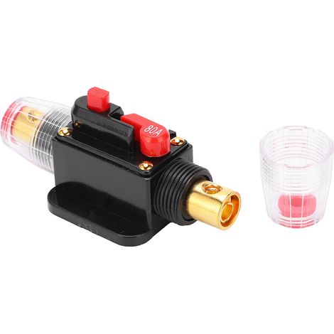 Disjoncteur/fusible réarmable en plastique phénolique et cuivre rouge pour système audio de voiture, 80 A (1/5)