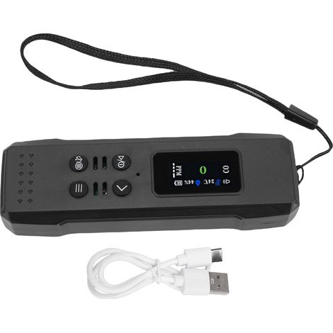Détecteur de CO portable 3 en 1 professionnel rechargeable en temps réel pour voyage, mini capteur de température et d'humidité pour camping en plein air, camping-car, maison, hôtel. (1/5)