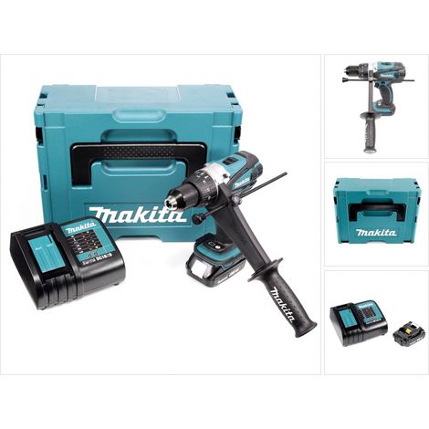 Taladro de percusión a batería Makita DHP 458 SA1J 18 V 91 Nm + 1x batería recargable 2,0 Ah + cargador + Makpac