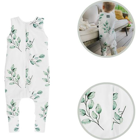 Saco de dormir con patas talla S (1-2 años) Eucalipto/Puntos negros