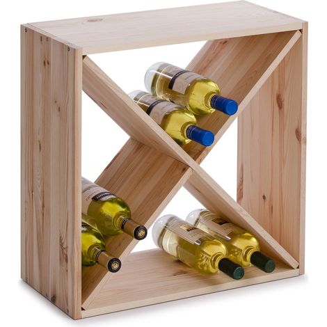 Zeller 13170 Portabottiglie di Vino, Legno, Beige, 52x25x52 cm