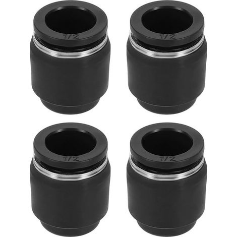 Lot de 4 raccords de bouchon pneumatique, tube OD de 1,27 cm, en plastique pour connecter le tuyau d'air pour systèmes hydrauliques et pneumatiques (1/5)