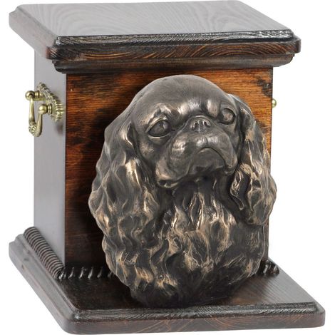 Cavalier King Charles Spaniel II - urna para cenizas de perro con estatuilla, elegante urna para perro, urna única con busto de perro de Art-Dog (1/3)