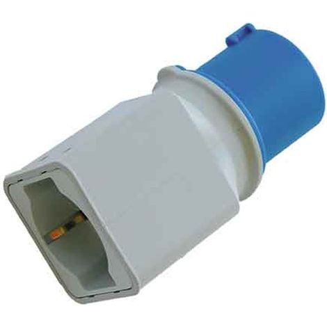 ADATTATORE INDUSTRIALE F. Spina 2P+T16A 220V CEE-P.Schuko 10/16A